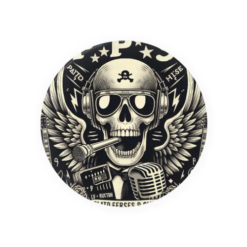 バンド風Tシャツ　髑髏 Tin Badge