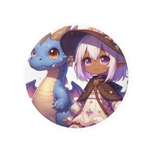 ドラゴンと可愛い女の子3 Tin Badge