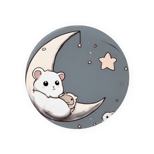 Crescent moon and hamster 缶バッジ