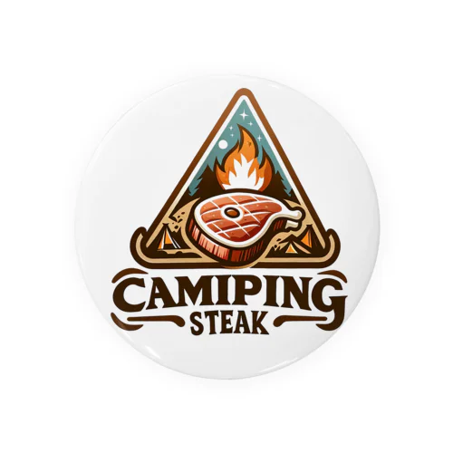 Camping Steak（キャンピング・ステーキ）06ステーキ三角 缶バッジ