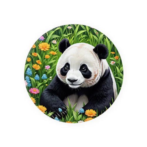お花畑のパンダ Tin Badge