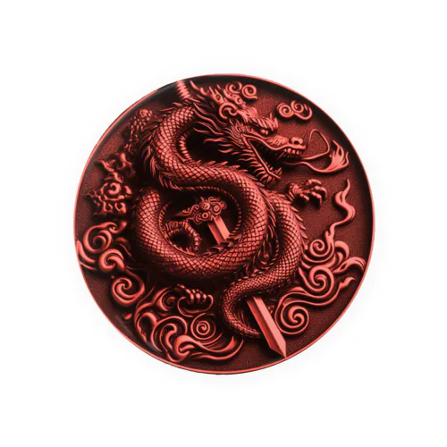 REDDORAGON　" 燃える赤龍 "　の缶バッチ Tin Badge