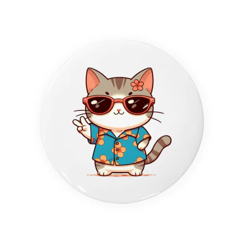 かわいい猫のアロハまる Tin Badge