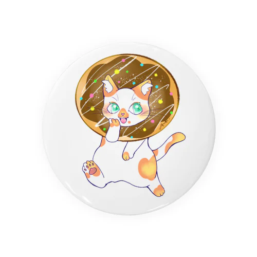 ドーナツねこ(チョコレート) Tin Badge