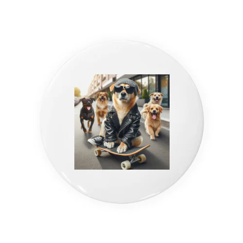 スケートボードの犬 グッズ Tin Badge