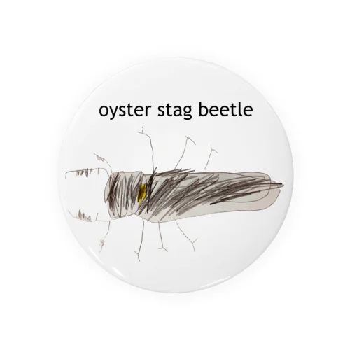 oyster stag beetle 缶バッジ