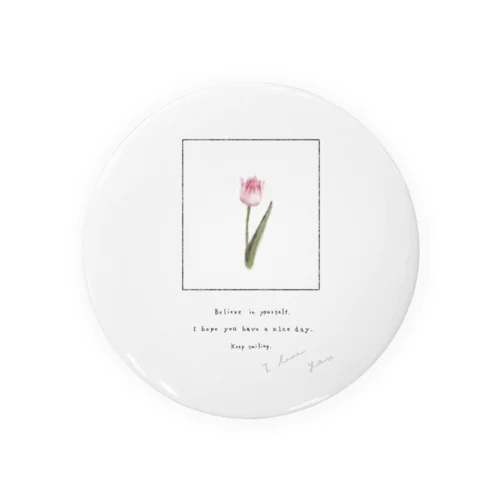 🍧 Strawberry Shaved Ice Tulip . Tin Badge