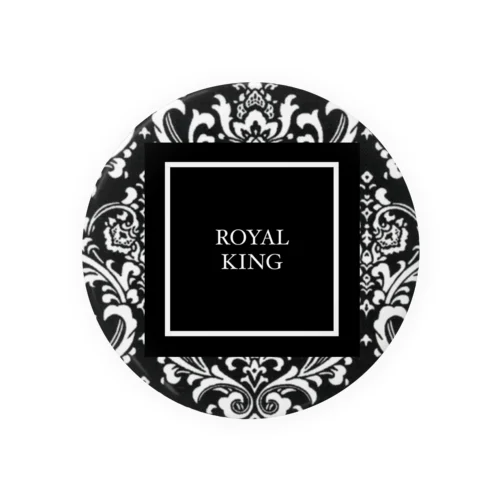 ROYAL KINGダマスク柄BLACK 缶バッジ