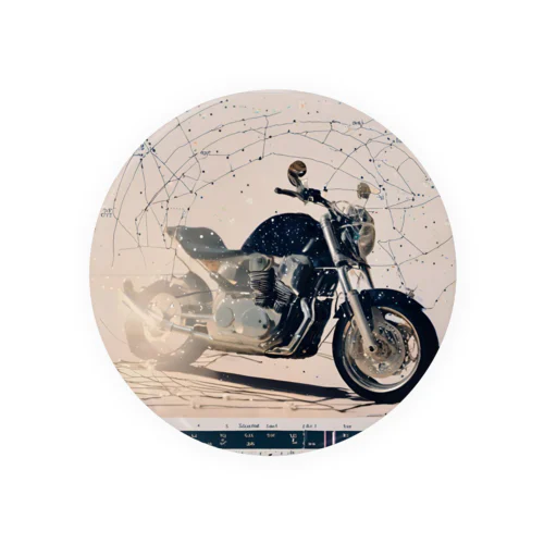 宇宙と融合するオートバイ：星座とメカニズムの美 Tin Badge