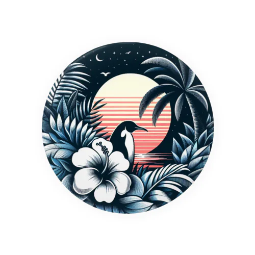 ペンギンとハイビスカス Tin Badge