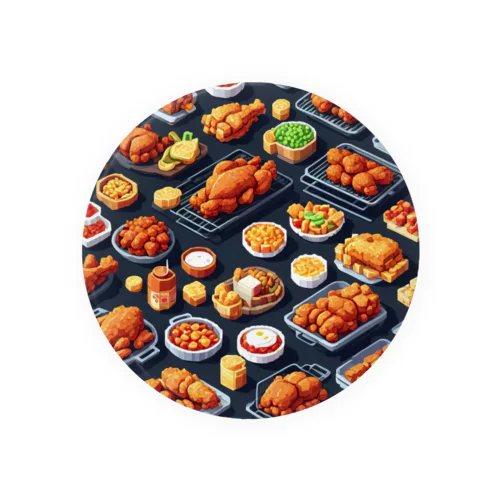 ドット絵シリーズ９チキン祭りゴージャスver. 缶バッジ