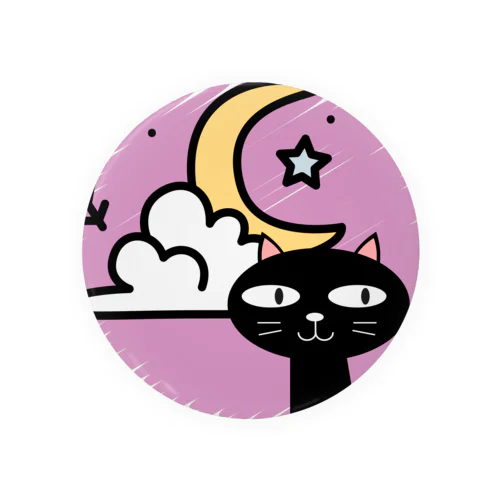 月夜の黒猫 Tin Badge