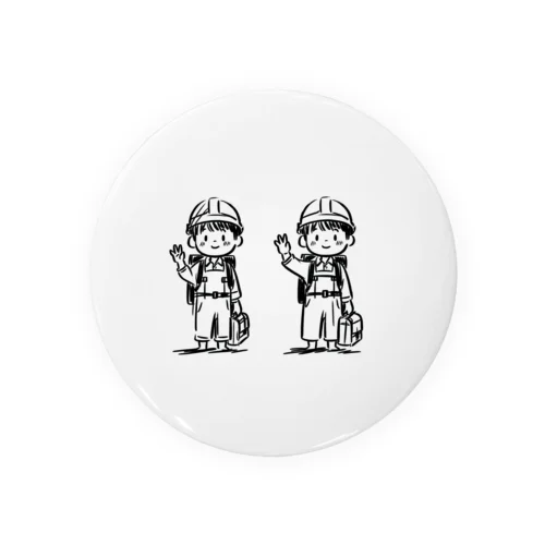 防災訓練をしてくるこども Tin Badge