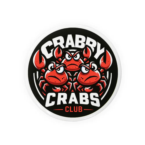 CRABBY CRABS CLUB - 3 Vermilions 缶バッジ