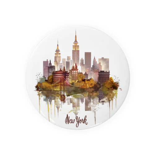 ニューヨークの幻想的な夜景 Tin Badge