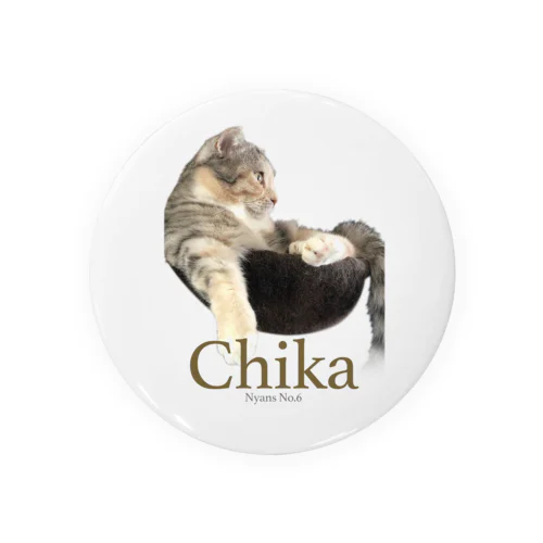 6匹の猫《ニャンズNo.6》チカちゃん Tin Badge
