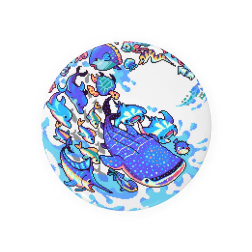 Pixelart graphic “SPLASH Umi no IKIMONO” 缶バッジ