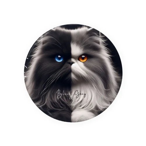 Persian cat　Black&Gray Tin Badge