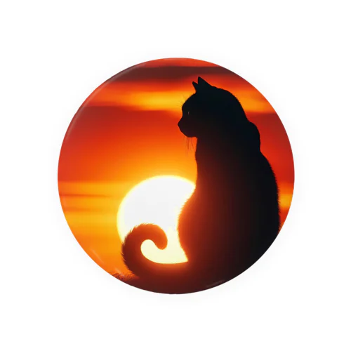 夕日と猫 Tin Badge