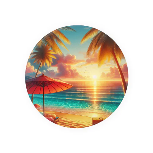 At the beach Tin Badge