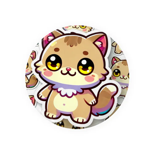 ふんわりした薄茶色に包まれた、ふんわりとした猫 Tin Badge