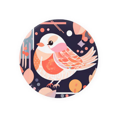 アート風の鳥 Tin Badge