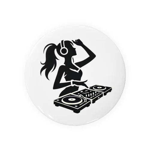 ハッピーガール DJ シルエットver. Tin Badge