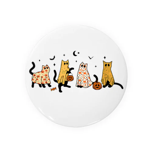 ハロウィンキャットゴーストコスチュームデザイン Tin Badge
