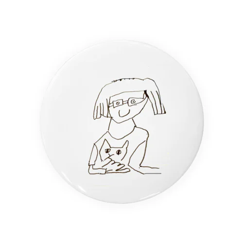 ネコTシャツを着る私を着る Tin Badge