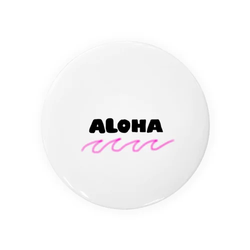 ALOHAピンク波 Tin Badge