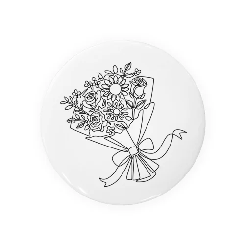 一筆書き：花束 Tin Badge