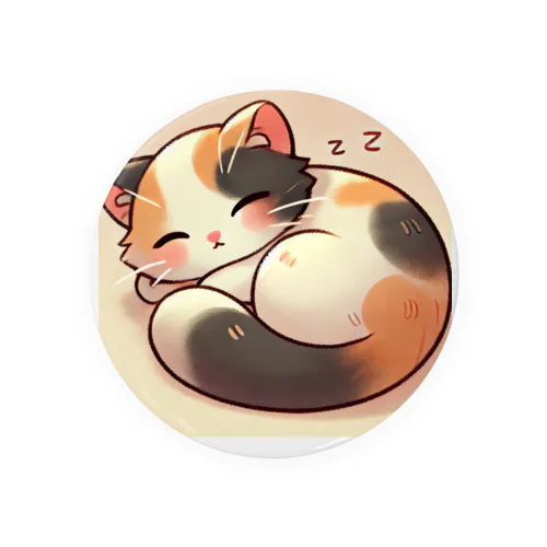 まるねこ – ふんわり三毛猫 Tin Badge