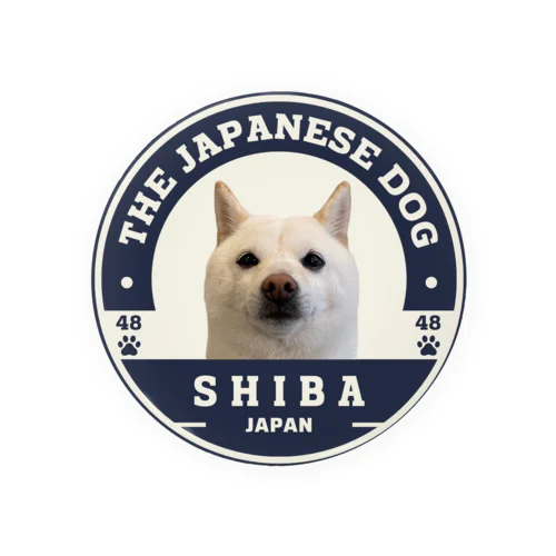 白柴グッズ_柴-SHIBA-48 Tin Badge