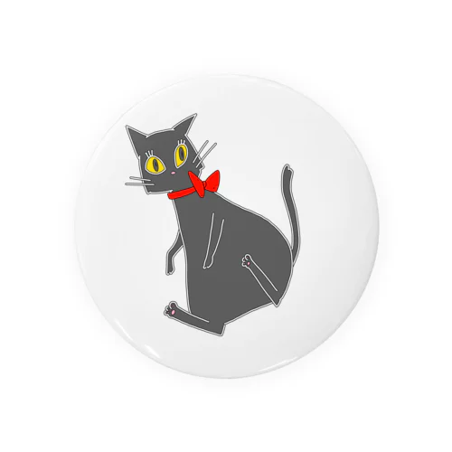 赤リボンの黒猫 Tin Badge