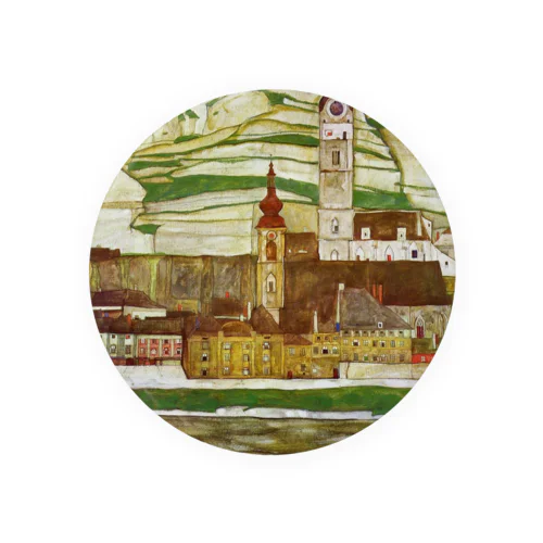 エゴン・シーレ / 1913 /Stein on the Danube, Seen from the South / Egon Schiele Tin Badge