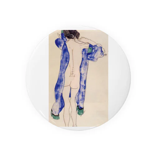 エゴン・シーレ / 1913 / Standing Female Nude in a Blue Robe / Egon Schiele 缶バッジ