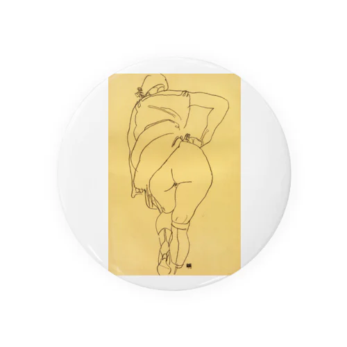 エゴン・シーレ / 1918 /Semi Nude, Back View / Egon Schiele Tin Badge