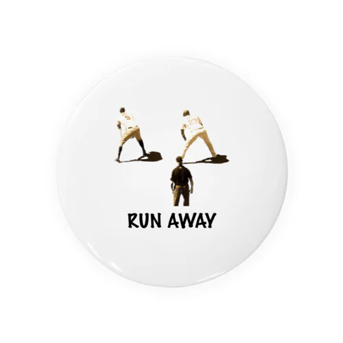 RUN AWAY 野球選手 缶バッジ