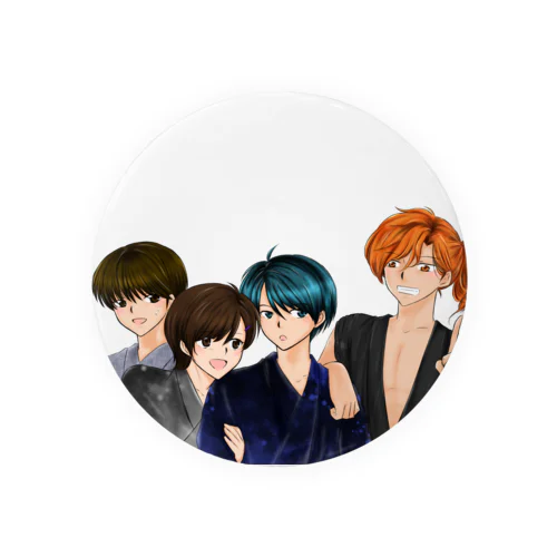 男子高校生4人組 Tin Badge