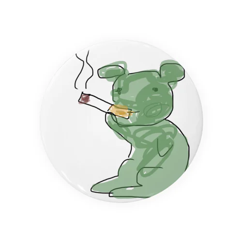 クマだってタバコを吸いたい 缶バッジ
