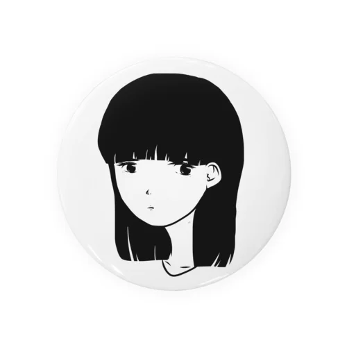 無表情黒髪少女 Tin Badge