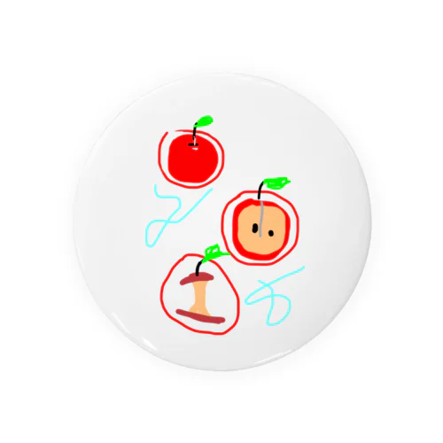 りんご食べる Tin Badge