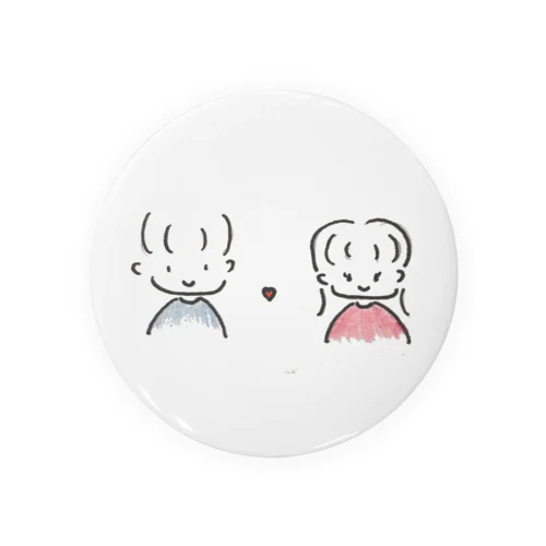 男の子と女の子 Tin Badge