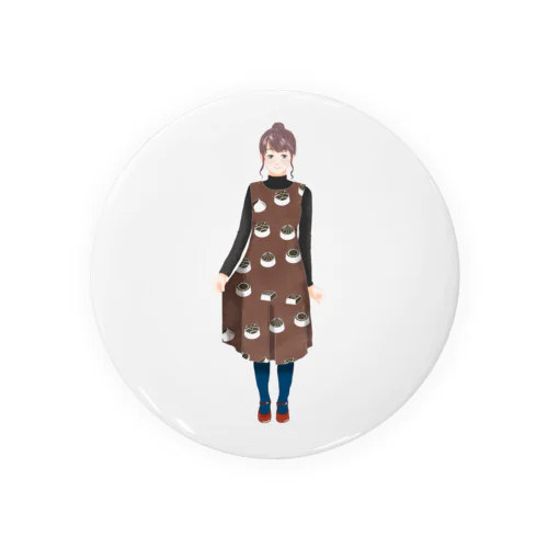 チョコレートワンピの女の子 Tin Badge