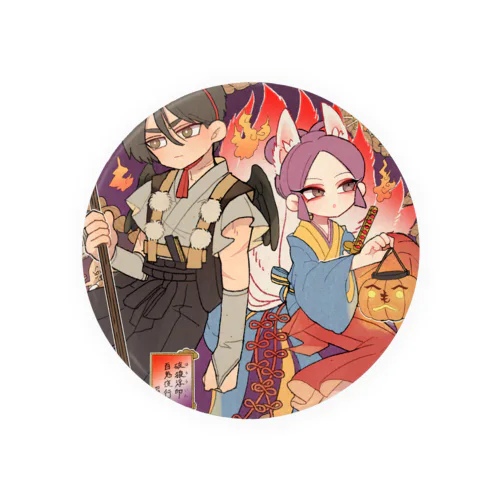 義経と弁慶（ハロウィンver） Tin Badge