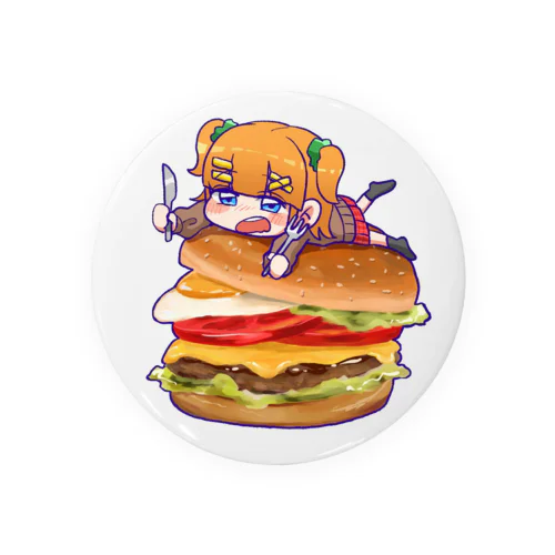 みかんちゃんとハンバーガー 缶バッジ