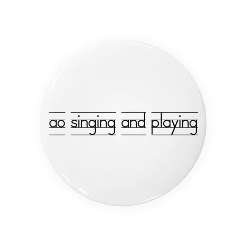 ao singing and playing English Tin Badge