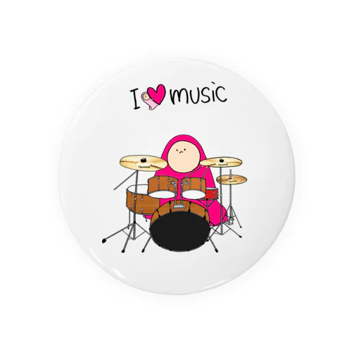 I LOVE MUSIC - アイラヴミュージック ドラムVer. Tin Badge