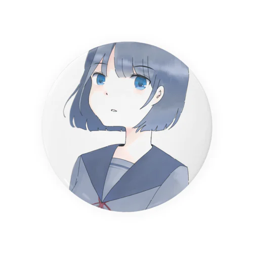 青い少女 Tin Badge