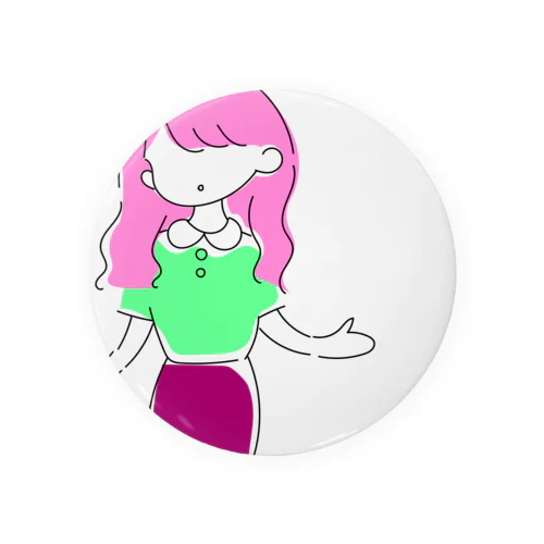 ピンク髪の女 Tin Badge